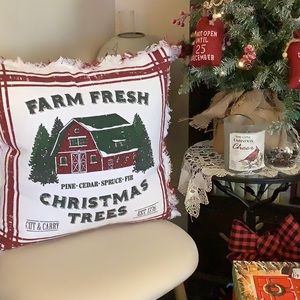 Farm Fresh Christmas Trees Decorative Large Down Pillow, Holiday Decor